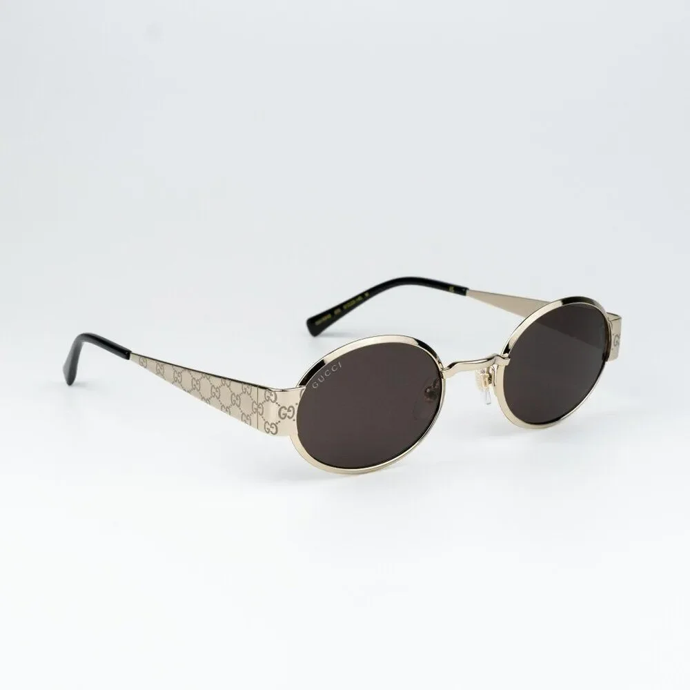 Gucci Men Sunglasses Gold Brown Round GG1854S 005 NEW AUTHENTIC